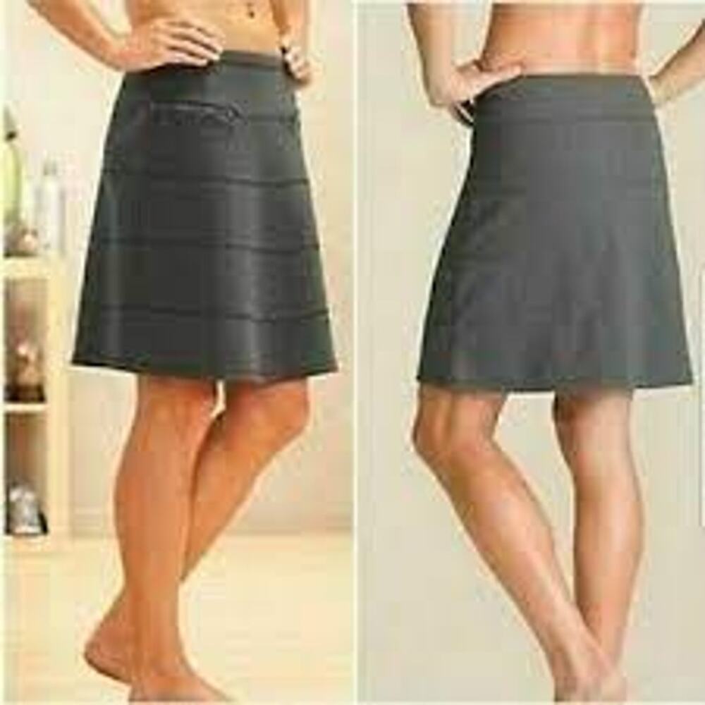 Athleta Women Strata Skirt Everyday A-Line Gray Cotton Casual Elastic Waist XS